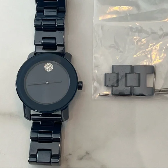 Movado Bold Evolution Quartz Blue Dial Ladies Watch 36mm Monochrome - Picture 4 of 11